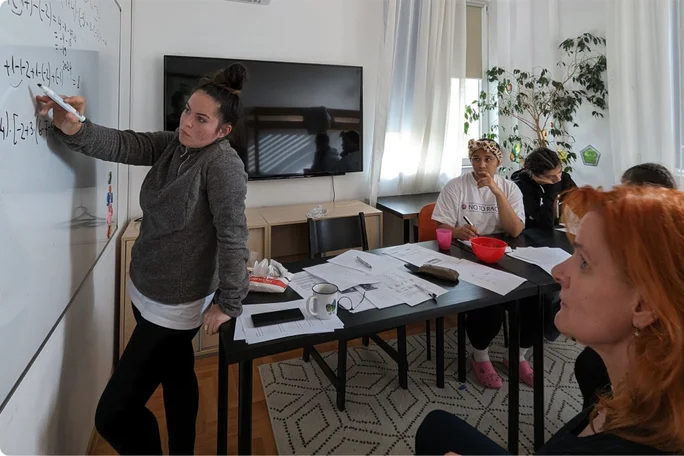 Bildungssitzung mit Whiteboard